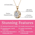 thumbnail image 3 of Cate & Chloe Sophia 18k Yellow Gold Plated Halo Necklace with Simulated Diamond Crystals for Women, 3 of 10