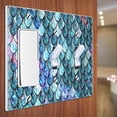 thumbnail image 3 of WIRESTER Triple 1-Gang Decorator Light Switch and 2-Gang Toggle Wall Plate/Switch Plate Cover, Glass Dragon Scales, 3 of 6