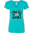 thumbnail image 3 of Inktastic Shih Tzu Mama with Flowers and Arrow Women's V-Neck T-Shirt, 3 of 5