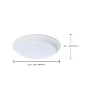 Satco 62-1804R1 7 Inch LED Disk Light 9.5W CCT Selectable 2700K-5000K 780 Lumen Dimmable Wet Rated Black Finish Energy Star (1 Pack)