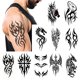 thumbnail image 1 of wonima02 Large Tribal Temporary Tattoos for Men & Women – 10 Sheets 7.4"x4.7" Black Totem Fake Tattoos, Waterproof Removable Body Art Stickers for Chest, Arms, Shoulders, Legs, 1 of 1