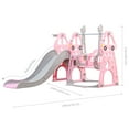 thumbnail image 6 of Ealing 4 in 1 Slide and Swing for Toddlers Age 1-2 ,Baby Swing Playset Indoor with Safety Belt and Basketball Hoop,Pink, 6 of 9