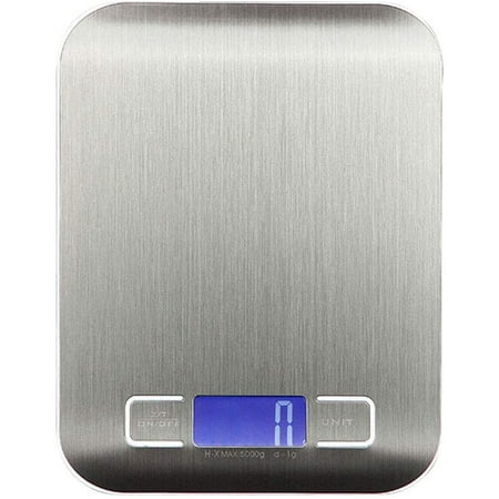 

dosili Digital Kitchen Scale Stainless Steel Digital Electronic Kitchen Food Diet Scale Large LCD Display Waterproof Rechargeable 5kg/1g or 10kg/1g (including battery)