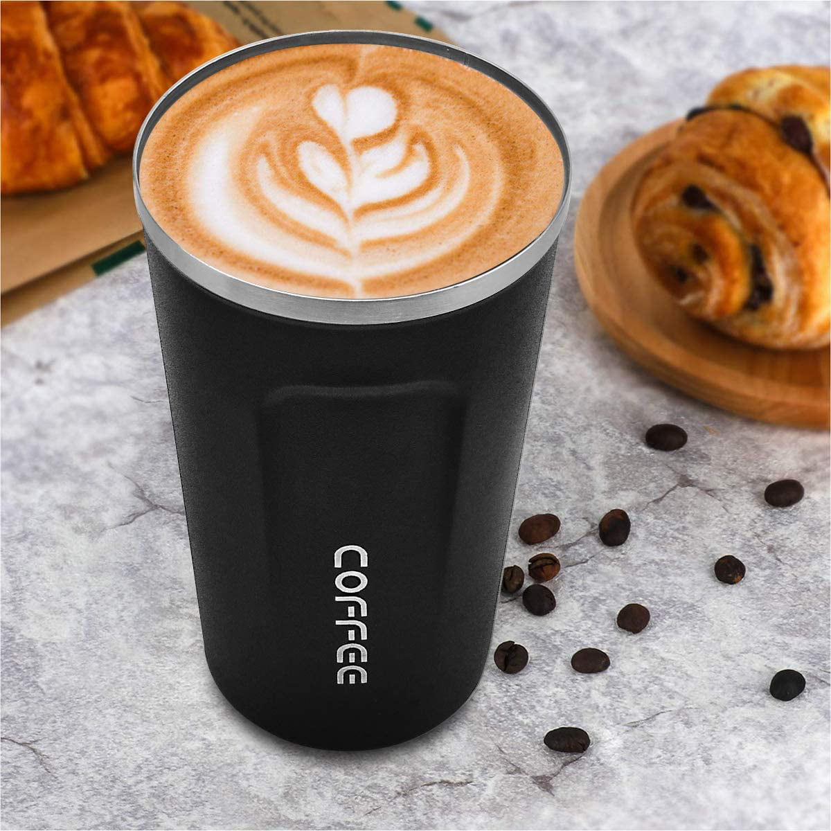 YINJOYI 17oz Travel Coffee Cups Insulated Mug Thermal Tumbler to Go with  Lid Leak Proof Reusable Stainless Steel Coffee Mug Spill Proof for Hot and