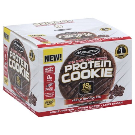 Muscletech Cookie, 18 Grams of Protein, Triple Chocolate, 3.25 Oz, 6 Ct