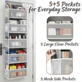 thumbnail image 5 of YFLXDMLYYSC 5-Tier Black Hanging Storage Organizer with 10 Extra Large Side Pockets, Anti-Tilt Design & 44 Lb Heavy-Duty CapacityMulti-Purpose Over The Door Pantry Organizer for Bedroom, Bathroom, 5 of 5