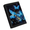 thumbnail image 2 of Uourmeti Kids Trifold Wallet Glowing Blue Butterfly Print Foldable Children's Wallet for Sports, Elastic Polyester Lightweight Trifold Card Wallet, 2 of 7