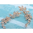 thumbnail image 2 of Swarovski Crystal Element Gold Tone Topaz Colored Floral Leaf Vine Long Dangle Drop Earrings, 2 of 5