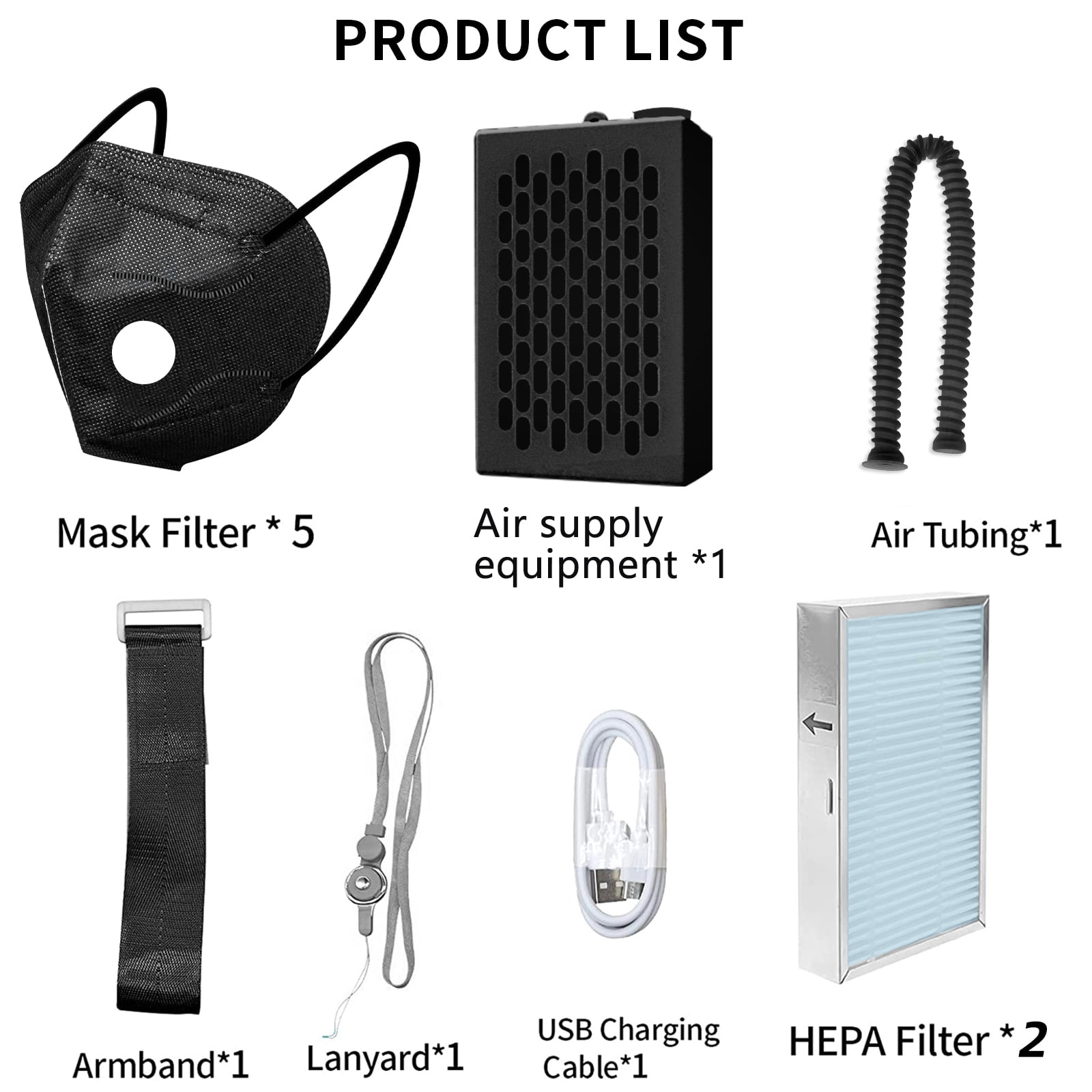 Smooth Breathing,Electric Air-Powered KN95 Mask with Replaceable Filters, Includes 2 HEPA Filter,Reusable Respirator Face Mask for Dust Work,Sleeping Outdoor Sports Housework