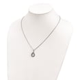thumbnail image 4 of 925 Sterling Silver Box Necklace with Pendants Chain White Night Blue and Diamond Teardrop 18 Inch 2 Extender 14.5 mm, 4 of 6