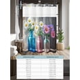 thumbnail image 6 of No Hook Cloth Fabric Shower Curtain with Snap in Liner, Spring Floral Waterproof Shower Curtains Set with See Through Top Window, White Daisy Vintage Flowers Wooden Bath Curtains Shower 66"x72", 6 of 6