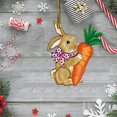 thumbnail image 5 of Easter Decorations Bunny Holding Carrot Acrylic Car Mirror Charm 2D Cute Rabbits Pendant Home Decoration Rearview Mirror Ornament Spring Holiday Decor Gift, 3x2.2", 5 of 7