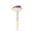 thumbnail image 3 of ANGARA Natural 1.2 Ct. Amethyst with Diamond Halo Ring in 14K Yellow Gold for Women (Ring Size: 11.5), 3 of 10