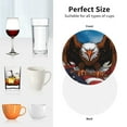 thumbnail image 6 of Honeii Cartoon Bald Eagle USA print Leather Coaster Set of 4, ideal for safeguarding your furniture from drinks spills and effortless cleanup-Round Shape, 6 of 6