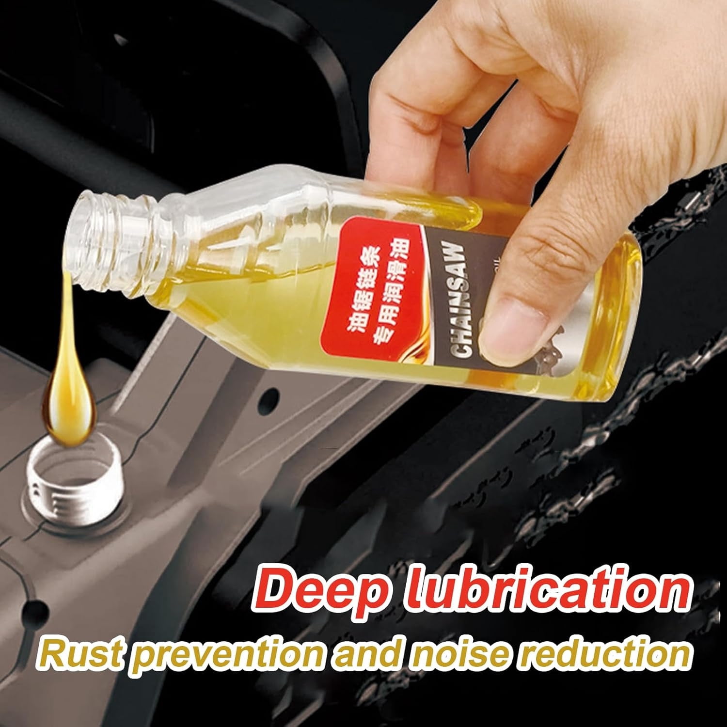 Chainsaw Lubricant Oil 100ml, Multi-Purpose Battery Chainsaw and Motor Saw Lubricant, Stainless Steel Chain Protection, Garden Equipment Maintenance, Reduces Friction, Extends Tool Lifespan