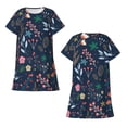 thumbnail image 5 of Salouo Colorful Flowers Print Short Sleeve Sleepshirt for Womens Comfy Nightgown Scoopneck Cute Nightdress Ruffle -X-Large, 5 of 7
