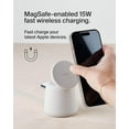 thumbnail image 3 of Belkin 2-in-1 MagSafe Wireless Charging Dock 15W Fast Charge iPhone Charger Compatible with iPhone 16, 15, 14, and 13 Series, AirPods, and Other MagSafe Enabled Devices, Includes Power Supply - Sand, 3 of 8