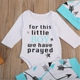 thumbnail image 5 of Baby Clothing 3Pcs Newborn Infant Baby Boy Letter Printed Romper+Arrow Pants Hat Outfit Clothes Set, 5 of 7