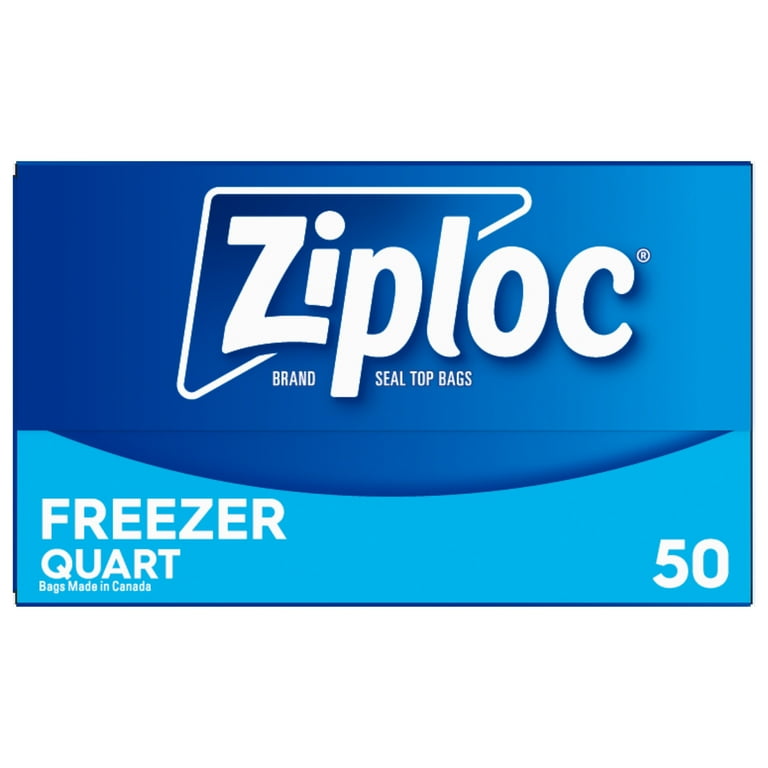 冷凍PL50 ML50 Ziploc® Double Sealable Storage Freezer Bags, Quart Size, Grip 'n