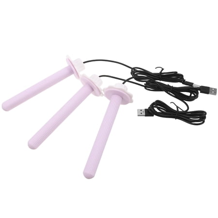 FENGGUIQU 3Pcs Plastic Bird Perch Stand Heated USB Warmer Violet for Parakeet Cage