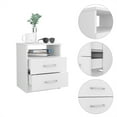 thumbnail image 3 of Knubmt Wood Nightstand with 2 Drawers and 1 Open Shelf, Beside Table for Home, Bedroom, White, 3 of 4