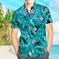 thumbnail image 1 of Camisa Estampado floral Manga corta con botones Solapa Verano Casual Blusa de moda para hombres, 1 of 5