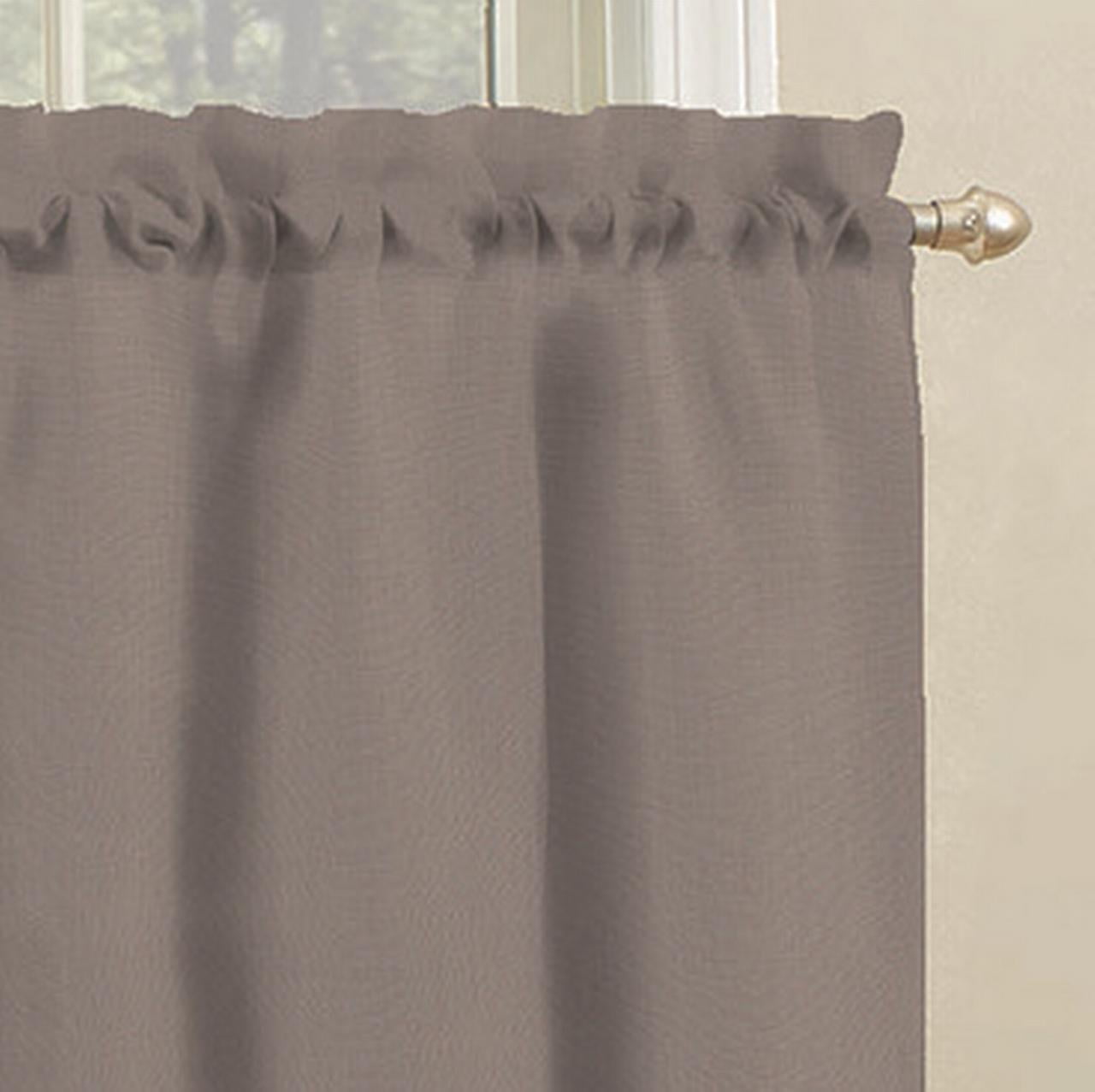 Mainstays Rod Pocket Tier and Valance Kitchen Curtain Set, 3-Piece, Taupe, 56" W x 36" L
