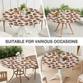 thumbnail image 7 of Brown Footballs on Beige Pattern Round Fitted Tablecloth with Elastic Edge,Dining Table Cover Waterproof,Outdoor Round Tablecloth for Camping,Dining,Indoor and Outdoor, 7 of 7
