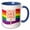 Blue/White, variant on 3drose, Colorful and Creative This Is a Safe Space, 11oz Two-tone Black Mug