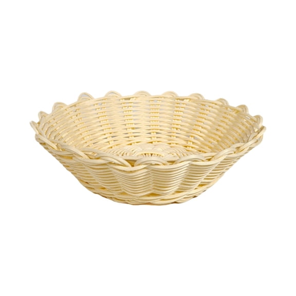 Wicker Bread Basket,9.8Inch Handwoven Round Plastic Wicker Bread Baskets,Food Serving Baskets for Kitchen,Bakery,Party Kilougeis