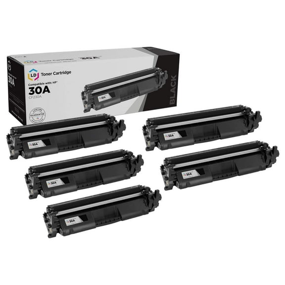 LD Products Compatible Replacements for HP 30A CF230A HP 30X CF230X Toner Cartridge (Black, 5-Pack) for use in HP Laserjet Pro: M203d, M203dn, M203dw, MFP M227d, MFP M227fdn, MFP M227fdw, MFP M227sdn
