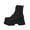 Black, variant on Xfvqtps Comfortable Winter Boots for Women Chunky Sole Slip on Ankle Booties with Side Zipper Round Toe Casual Fashion Boots Green