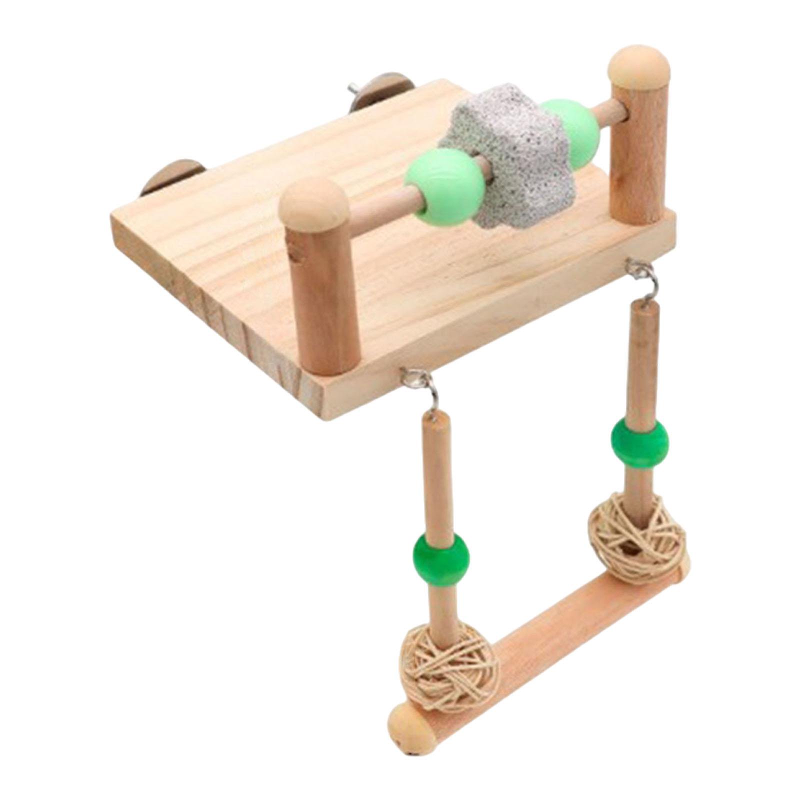 Stgfyxgs Bird Perch Platform, Cage Hanging Stand, Exercise Bird Cage Toy, Exciting Chewing Fun for Bluebird Parakeet Conures Cockatiel