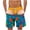 #144-Blue, variant on Mens Printed Elastic Waist Drawstring Casual Beach Shorts With Pockets Black XXXXL Gift