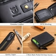 thumbnail image 3 of BULLCAPTAIN Genuine Leather Wallet for Men Large Capacity ID Window Card Case with Zip Coin Pocket, 3 of 6