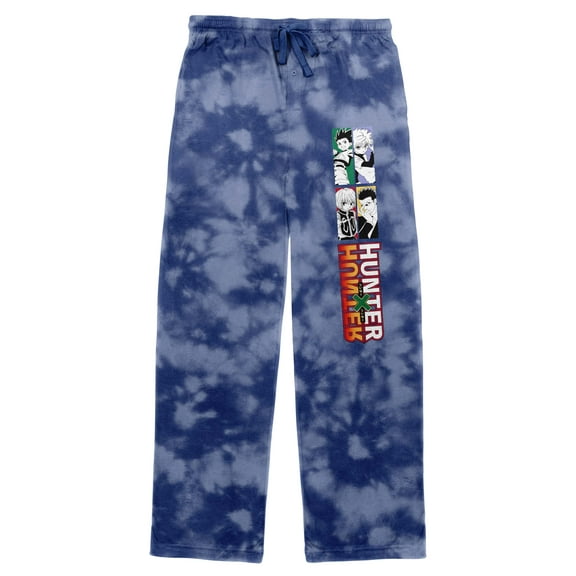 Hunter X Hunter Character Panels Men's Blue Cloud Wash Sleep Pajama Pants-Medium