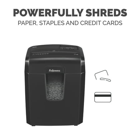 Fellowes - Powershred 8MC, 8 Sheet Micro Cut Paper Shredder - Black