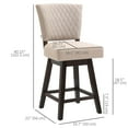 thumbnail image 3 of HOMCOM Swivel Bar Stools Set of 2 with Rubber Wood Legs and Footrests, 3 of 10