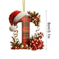 thumbnail image 1 of Christmas Tree Ornaments 2D Acrylic Monogram Pendants With Santa Hat 26 Letters Hanging Decorations For DIY Crafts And Home Decor, 1 of 5