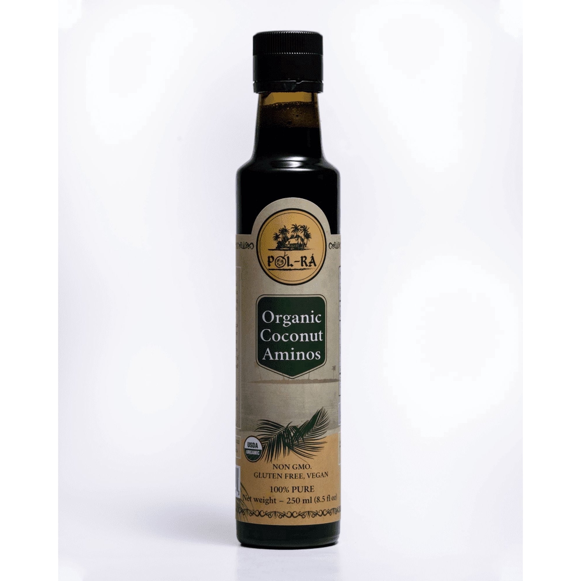 P L-RA Organic Coconut Aminos - Soy Sauce Alternative - Vegan, Paleo & Keto - Low Glycemic, Low Sodium - Marinade Substitute - Gluten Free - Soy Free - Kosher - 8.5 oz (50 Servings) - Pack of 4