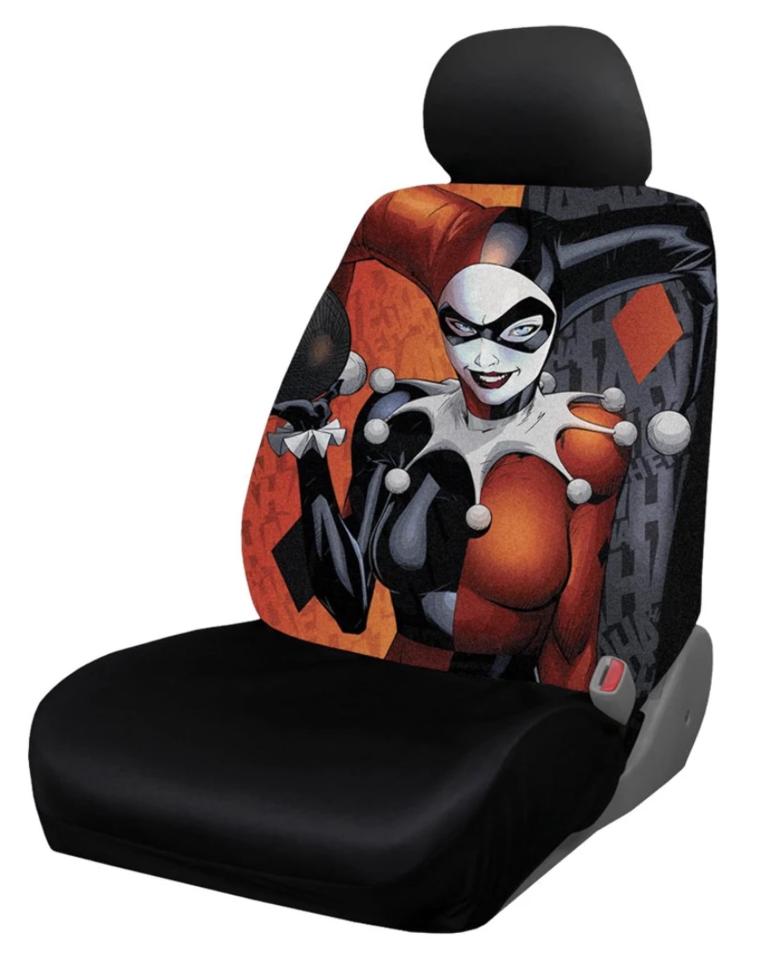 Plasticolor Harley Quinn Washable Polyester Universal Fit Automotive Seat Cover, 1 Pack