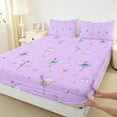 thumbnail image 3 of Feelyou Dreamy Ballet Princess Full Size Sheets, Cute Cartoon Stars Flower Bed Sheets, Teens Girls Women Sheet Sets, Lightweight Room Decor, 4 Pieces, 3 of 7