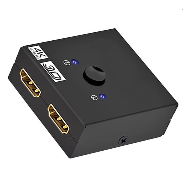 Conmutador bidireccional de 2 puertos Ultra HD 4K Conmutador 3D Divisor de paso para audio-visual TV DVD PC Advancent EL000207-00B