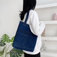 thumbnail image 6 of Jiibva Vintage Denim Splicing Shoulder Bag For Women Fashion Bags Casual Large Capacity Canvas Tote Underarm Shopper Bag, 6 of 7