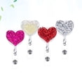 thumbnail image 4 of 4pcs Nurse Badge Holder Shiny Rhinestone Heart Shape Nurses Retractable ID Badge Reel Clips (Random Color), 4 of 9