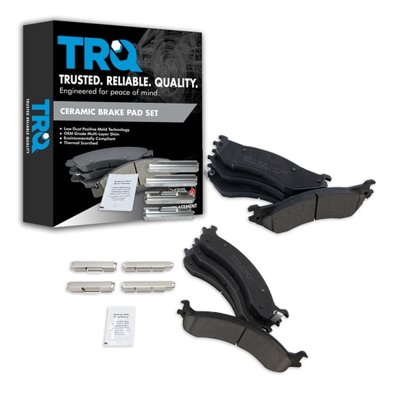 TRQ Ceramic Brake Pads Fits 2001-2002 Dodge Ram 2500 Ram 3500 BFA20253