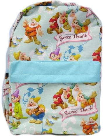 Disney Princess Snow White Seven Dwarfs Allover Print 16" Backpack For Girls 