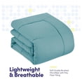 thumbnail image 5 of KITYDALK 7 Piece Comforter Set Bag Solid Color All Season Soft Down Alternative Blanket & Luxurious Microfiber Bed Sheets, Misty Blue, King, 5 of 6