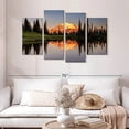 thumbnail image 2 of Elephant Stock - Mount Rainier Sunset Hues Wall Art - Horizontal Multi Panel - 4 Piece Living Room Wall Decor - Photography Nature Canvas Print - Purple and Orange Decor - 52" x 32", 2 of 8