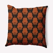 Simply Daisy 18" x 18" Cat Clowder Indoor/Outdoor Polyester Throw Pillow, Sienna